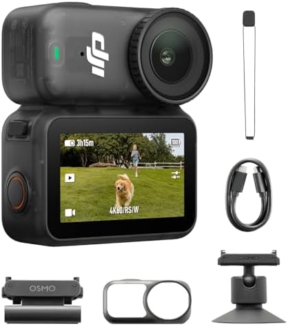 DJI Osmo Nano Standard Combo (128GB) - Cámara pequeña de vlogging de 4K/60fps con sensor de 1/1.3 ″, video FOV de 143° de ancho, grabación de 200 minutos, transferencia de contenido rápida, cámara POV magnética 4K para deportes, vlog
