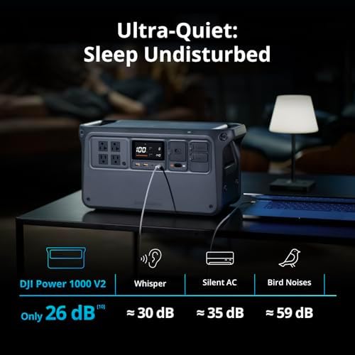 DJI Power 1000 V2 Portable Power Station  1024Wh LFP Battery  Compact Size  2600W Stable Output  0 80  Recharge in 37 Mins  Electric Generator for Home  Camping  RVs  Off Grid