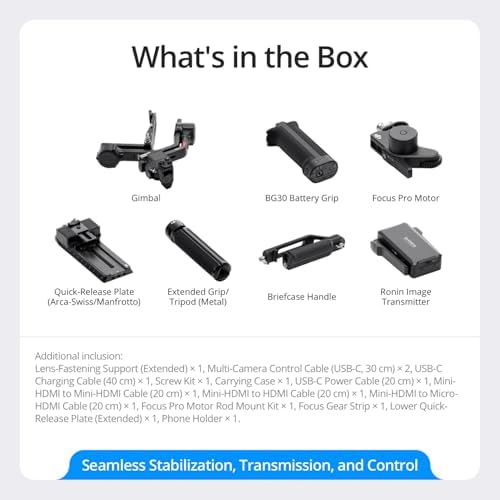 DJI RS 4 Pro Combo  3 Axis Gimbal Stabilizer for Cameras for DSLR & Cinema Camera Stabilizer Canon/Sony/Panasonic/Nikon/Fujifilm  Native Vertical Shooting  4 5kg/10lbs Payload  Camera Gimbal