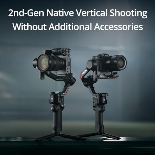 DJI RS 4  3 Axis Gimbal Stabilizer for DSLR and Mirrorless Cameras Canon/Sony/Panasonic/Nikon/Fujifilm  2nd Gen Native Vertical Shooting  2 Mode Switch Joystick  Teflon Axis Arms  Camera Gimbal