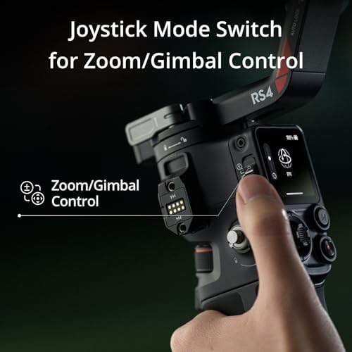 DJI RS 4  3 Axis Gimbal Stabilizer for DSLR and Mirrorless Cameras Canon/Sony/Panasonic/Nikon/Fujifilm  2nd Gen Native Vertical Shooting  2 Mode Switch Joystick  Teflon Axis Arms  Camera Gimbal