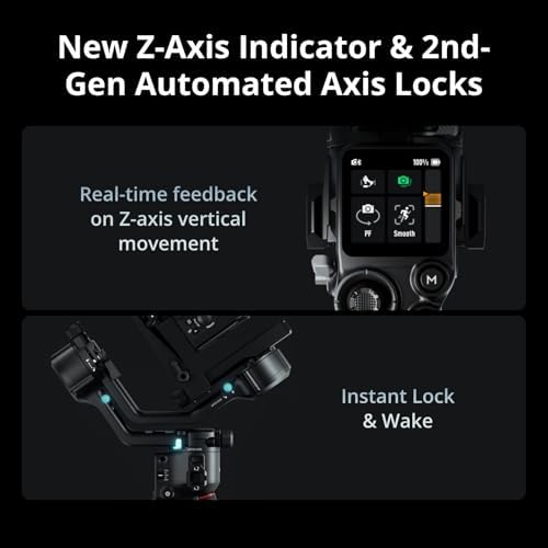 DJI RS 5 Combo  Gimbal Stabilizer for Camera Canon/Sony/Panasonic/Nikon/Fujifilm  Intelligent Tracking  Electronic Briefcase Handle  Fine Tuning Knobs  New Z Axis Indicator
