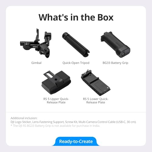 DJI RS 5  Gimbal Stabilizer for Camera Canon/Sony/Panasonic/Nikon/Fujifilm  Fine Tuning Knobs  2nd Gen Automated Axis Locks  Quick Open Tripod  New Z Axis Indicator