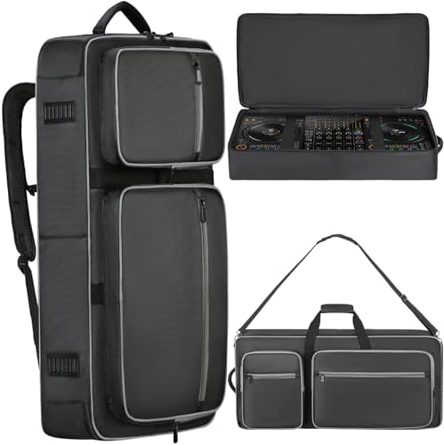 DJ Controller Bag Compatible with DDJ FLX10 / 1000 / REV7 / REV5 / SC LIVE 4  DJ Soft Case Gig Bag with Multi pocket for DJ Controller & Accessories  Medium 