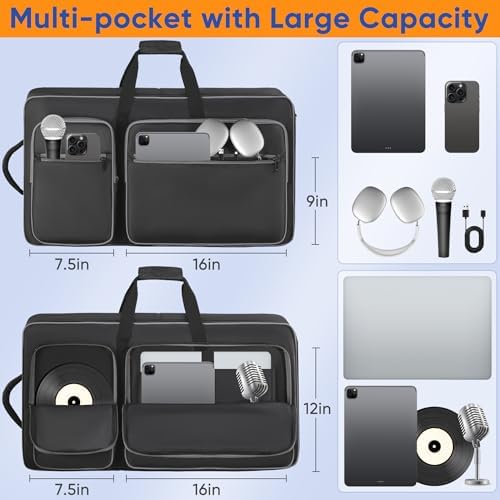DJ Controller Bag Compatible with DDJ FLX10 / 1000 / REV7 / REV5 / SC LIVE 4  DJ Soft Case Gig Bag with Multi pocket for DJ Controller & Accessories  Medium 