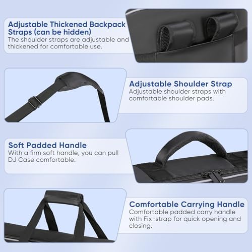 DJ Controller Bag Compatible with DDJ FLX10 / 1000 / REV7 / REV5 / SC LIVE 4  DJ Soft Case Gig Bag with Multi pocket for DJ Controller & Accessories  Medium 