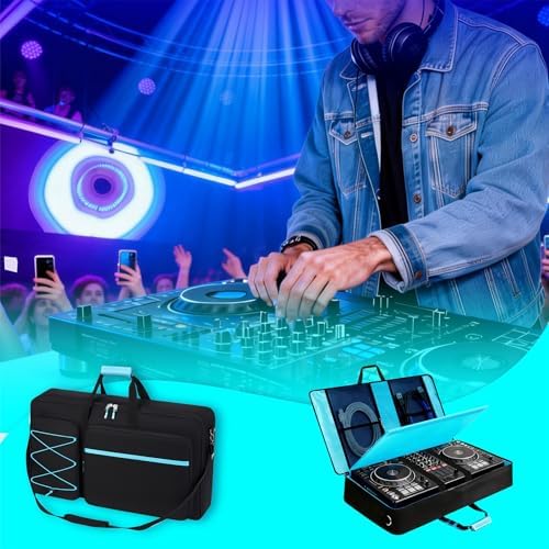 DJ Controller Case Compatible with DDJ FLX10/ DDJ GRV6/ REV5/ REV7/ SC LIVE 4/1000/ 1000SRT  Padded DJ Controller Bag with Multi  Pocket  DJ Backpack with 15 6 Laptop Compartment