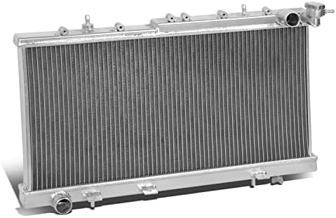 DNA Motoring RA NS91SR 2 2 Row Full Aluminum Radiator Compatible with 91 99 Nissan Sentra SE/SE R 2 0L MT  Metallic