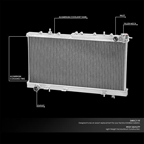 DNA Motoring RA NS91SR 2 2 Row Full Aluminum Radiator Compatible with 91 99 Nissan Sentra SE/SE R 2 0L MT  Metallic