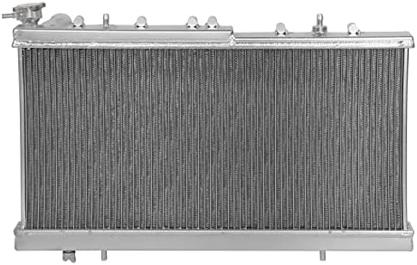 DNA Motoring RA NS91SR 2 2 Row Full Aluminum Radiator Compatible with 91 99 Nissan Sentra SE/SE R 2 0L MT  Metallic