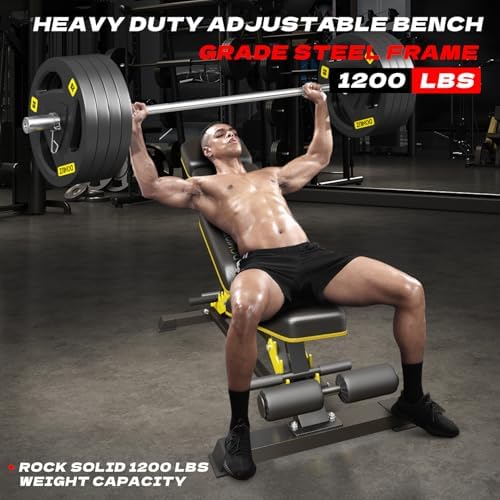 DONIUZ Heavy Duty Bench Adjustable Workout Bench Press Set for Home Gym Strength Training  Multi Functional Roman Chair with Headrest  Max Load 1200  DZ 025 