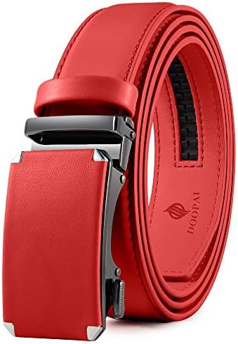 DOOPAI Belt Men  Ratchet Belt Dress Adjustable 1 3/8 Genuine Leather Designer Belt  Size Length Can be Cut  with Gift Box