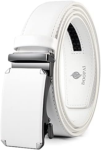 DOOPAI Belt Men  Ratchet Belt Dress Adjustable 1 3/8 Genuine Leather Designer Belt  Size Length Can be Cut  with Gift Box