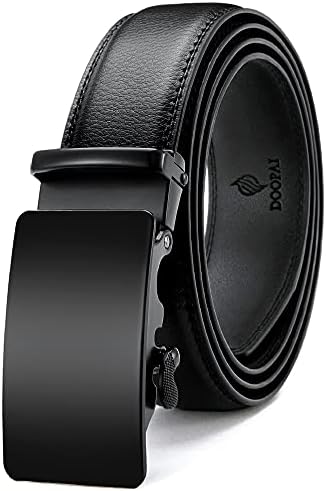 DOOPAI Belt Men  Ratchet Belt Dress Adjustable 1 3/8 Genuine Leather Designer Belt  Size Length Can be Cut  with Gift Box