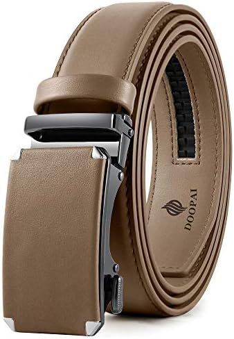 DOOPAI Belt Men  Ratchet Belt Dress Adjustable 1 3/8 Genuine Leather Designer Belt  Size Length Can be Cut  with Gift Box