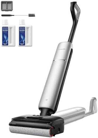DREAME Aero Pro Wet Dry Vacuum Mop  Ultra Slim with Hot Self Cleaning/Self Drying  0 Hair Tangle Great for Pet Owner  Powerful Wet Dry Vacuum with 60min Runtime  Pick up & Mop at The Same Time