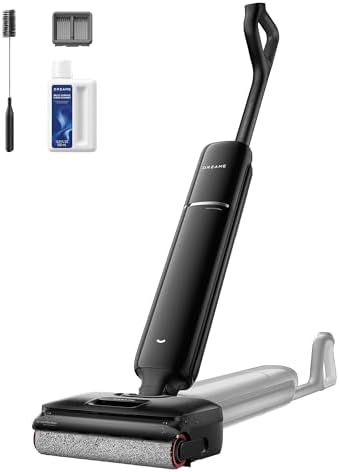 DREAME Aero Pro Wet Dry Vacuum Mop  Ultra Slim with Hot Self Cleaning/Self Drying  0 Hair Tangle Great for Pet Owner  Powerful Wet Dry Vacuum with 60min Runtime  Pick up & Mop at The Same Time