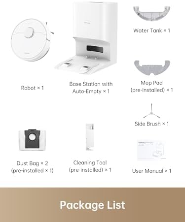 DREAME C20 Plus Robot Vacuum  90 Days Self Emptying Robot Vacuum and Mop Combo  6000Pa Suction Robotic Vacuum  LiDAR Navigation  APP/Voice Control  Robot Vacuum Cleaner for Pet Hair/Carpet/Hard Floor