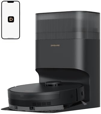 DREAME D20 Plus Robot Vacuum and Mop  13 000Pa Suction  Self Emptying with 5L Dust Bag  DuoBrush for Pet Hair  LDS Mapping  App & Voice Control  Ideal for Hard Floors & Carpets  Black 