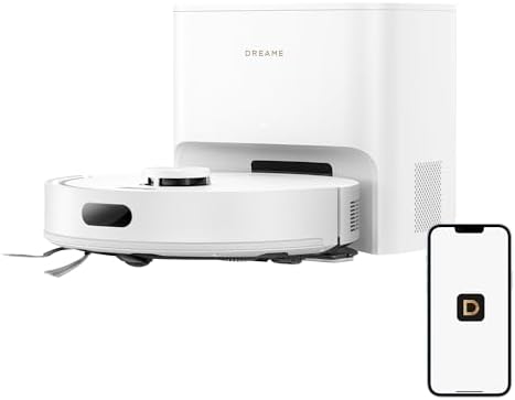 DREAME D20 Plus Robot Vacuum and Mop  13 000Pa Suction  Self Emptying with 5L Dust Bag  DuoBrush for Pet Hair  LDS Mapping  App & Voice Control  Ideal for Hard Floors & Carpets  Black 