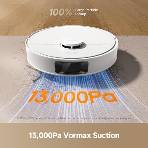 DREAME D20 Plus Robot Vacuum and Mop  13 000Pa Suction  Self Emptying with 5L Dust Bag  DuoBrush for Pet Hair  LDS Mapping  App & Voice Control  5200mAh Battery  Ideal for Hard Floors & Carpets