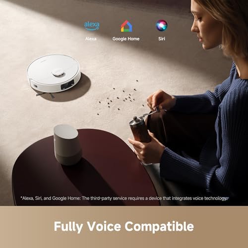 DREAME D20 Plus Robot Vacuum and Mop  13 000Pa Suction  Self Emptying with 5L Dust Bag  DuoBrush for Pet Hair  LDS Mapping  App & Voice Control  5200mAh Battery  Ideal for Hard Floors & Carpets