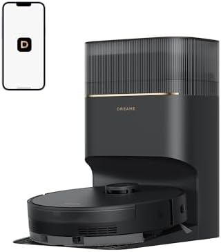 DREAME D20 Pro Plus Robot Vacuum  13 000Pa Suction  DuoBrush for Pet Hair  Corner Cleaning  Self Emptying  LDS Navigation Laser Avoidance  Vacuum Mop  Hard Floors&Carpets  Black