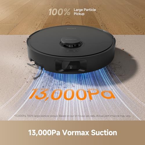 DREAME D20 Pro Plus Robot Vacuum  13 000Pa Suction  DuoBrush for Pet Hair  Corner Cleaning  Self Emptying  LDS Navigation Laser Avoidance  Vacuum Mop  Hard Floors&Carpets  Black