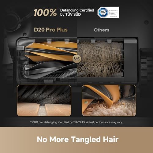 DREAME D20 Pro Plus Robot Vacuum  13 000Pa Suction  DuoBrush for Pet Hair  Corner Cleaning  Self Emptying  LDS Navigation Laser Avoidance  Vacuum Mop  Hard Floors&Carpets  Black