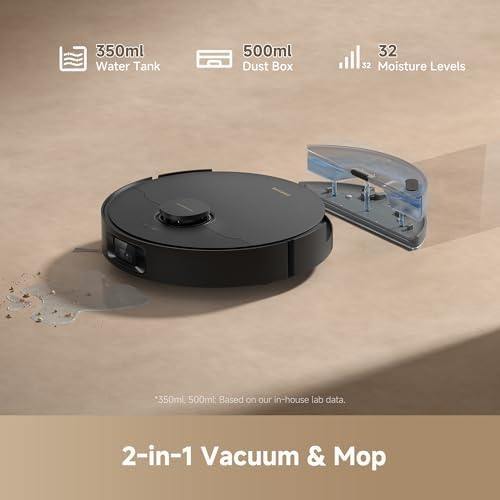 DREAME D20 Pro Plus Robot Vacuum  13 000Pa Suction  DuoBrush for Pet Hair  Corner Cleaning  Self Emptying  LDS Navigation Laser Avoidance  Vacuum Mop  Hard Floors&Carpets  Black