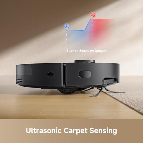 DREAME D20 Pro Plus Robot Vacuum  13 000Pa Suction  DuoBrush for Pet Hair  Corner Cleaning  Self Emptying  LDS Navigation Laser Avoidance  Vacuum Mop  Hard Floors&Carpets  Black 