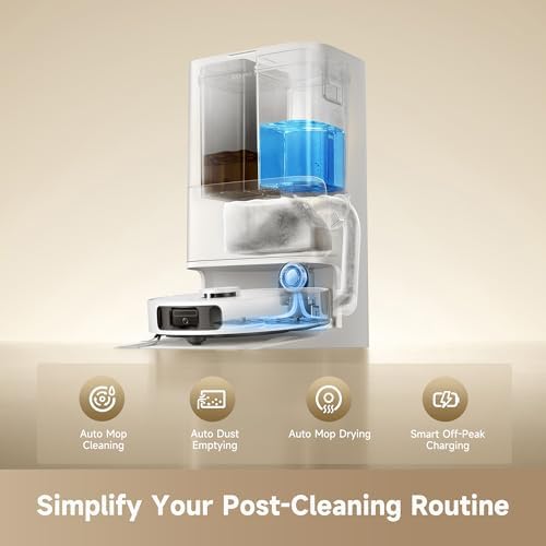 DREAME D30 Ultra CE Robot Vacuum and Mop with Auto Dust Emptying  25 000Pa Suction  0 41in Mop Lifting  Multifunctional Base Station  Mop Self Washing  Smart Obstacle Avoidance  White