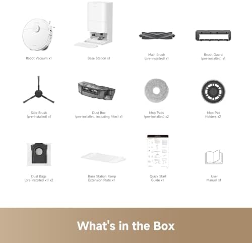 DREAME D30 Ultra CE Robot Vacuum and Mop with Auto Dust Emptying  25 000Pa Suction  0 41in Mop Lifting  Multifunctional Base Station  Mop Self Washing  Smart Obstacle Avoidance  White