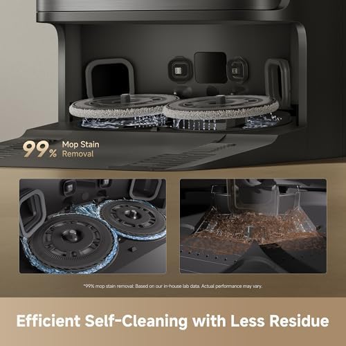DREAME D30 Ultra Robot Vacuum and Mop  25 000Pa Powerful Suction  All in One Base Station with 100 Days Auto Empty  MopExtend Tech for Edge Cleaning  Smart Obstacle Avoidance  Black
