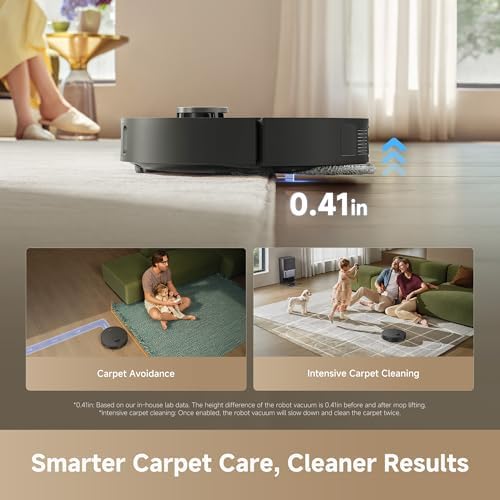 DREAME D30 Ultra Robot Vacuum and Mop  25 000Pa Powerful Suction  All in One Base Station with 100 Days Auto Empty  MopExtend Tech for Edge Cleaning  Smart Obstacle Avoidance  Black