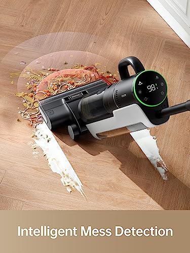 DREAME H12 Dual Smart Wet Dry Vacuum Cleaner  Floor Cleaner Mop Combo 4 in 1 Cordless Vacuum for Multi Surface  One Step Self Cleaning with Hot Air Drying  Black