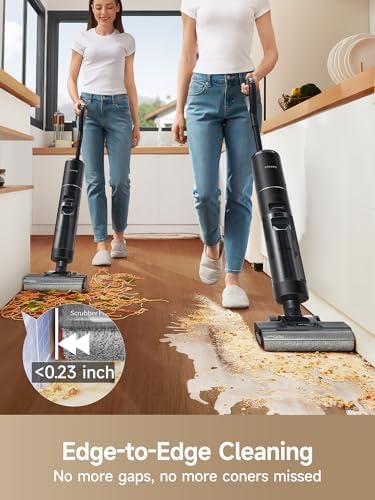 DREAME H12 PRO Vacuum Mop  Wet Dry Vacuum Cleaner for Hard Floor  Vacuum and Mop at The Same Time for Wet & Dry Messes  Auto Self Cleaning  Edge to Edge Cleaning with Hot Air Drying