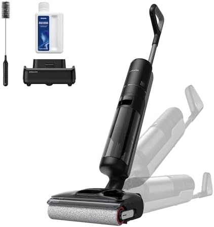 DREAME H12 PRO Vacuum Mop  Wet Dry Vacuum Cleaner for Hard Floor  Vacuum and Mop at The Same Time for Wet & Dry Messes  Auto Self Cleaning  Edge to Edge Cleaning with Hot Air Drying