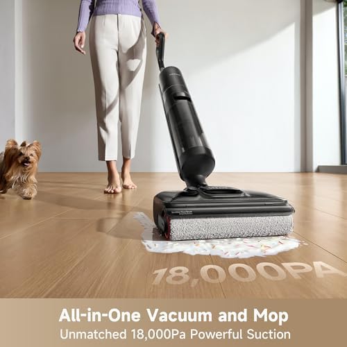 DREAME H12 Pro FlexReach Wet Dry Vacuum Cleaner  0 Tangle Cordless Vacuum Mop All in One for Hard Floors  180  Lie Flat Floor Cleaner Machine with 194 F Hot Self Cleaning  50Mins Runtime