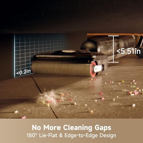 DREAME H12 Pro FlexReach Wet Dry Vacuum Cleaner  0 Tangle Cordless Vacuum Mop All in One for Hard Floors  180  Lie Flat Floor Cleaner Machine with 194 F Hot Self Cleaning  50Mins Runtime
