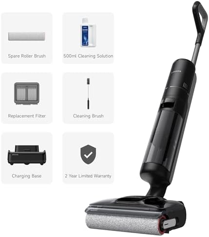 DREAME H12 Pro FlexReach Wet Dry Vacuum Cleaner  0 Tangle Cordless Vacuum Mop All in One for Hard Floors  180  Lie Flat Floor Cleaner Machine with 194 F Hot Self Cleaning  50Mins Runtime