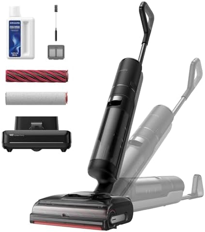 DREAME H12 Pro FlexReach Wet Dry Vacuum Cleaner  0 Tangle Cordless Vacuum Mop All in One for Hard Floors  180  Lie Flat Floor Cleaner Machine with 194 F Hot Self Cleaning  50Mins Runtime