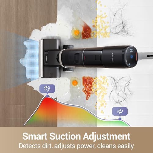 DREAME H14 Pro Wet Dry Vacuum Cleaner  180  Lie Flat Vacuum Mop  140 F Washing and Fast Hot Air Drying  Powerful 18kPa Suction Floor Cleaner Machine  Easy GlideWheel Movement  Smart App Control