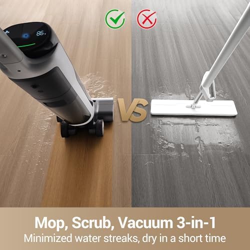 DREAME H14 Pro Wet Dry Vacuum Cleaner  180  Lie Flat Vacuum Mop  140 F Washing and Fast Hot Air Drying  Powerful 18kPa Suction Floor Cleaner Machine  Easy GlideWheel Movement  Smart App Control