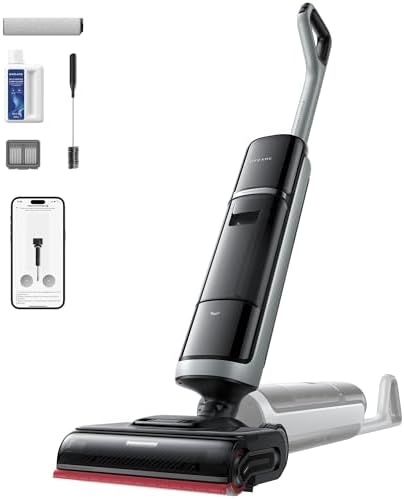 DREAME H15 Pro Heat Wet Dry Vacuum and Mop  185 F Hot Water Floor Cleaning  0 Hair Tangle  Cordless Floor Cleaner with AI Robotic Arm  22KPa Suction  180  Lie Flat  Hot Self Cleaning  Edge to Edge