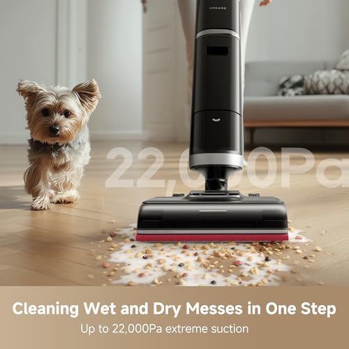DREAME H15 Pro Heat Wet Dry Vacuum and Mop  185 F Hot Water Floor Cleaning  0 Hair Tangle  Cordless Floor Cleaner with AI Robotic Arm  22KPa Suction  180  Lie Flat  Hot Self Cleaning  Edge to Edge