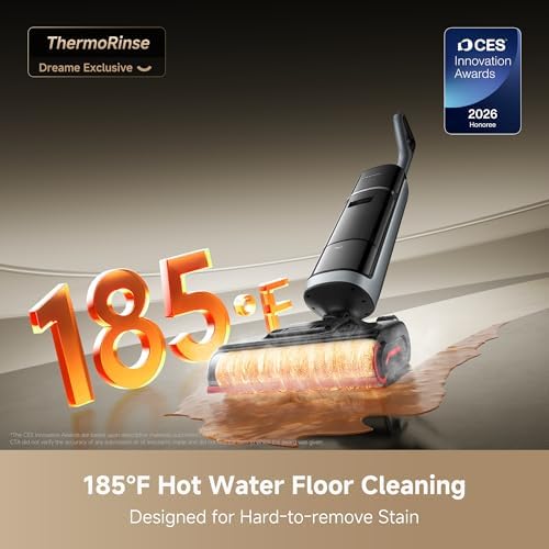 DREAME H15 Pro Heat Wet Dry Vacuum and Mop  185 F Hot Water Floor Cleaning  0 Hair Tangle  Cordless Floor Cleaner with AI Robotic Arm  22KPa Suction  180  Lie Flat  Hot Self Cleaning  Edge to Edge