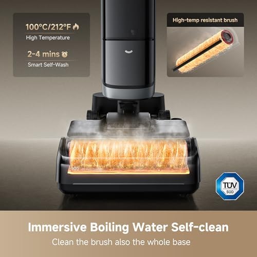 DREAME H15 Pro Heat Wet Dry Vacuum and Mop  185 F Hot Water Floor Cleaning  0 Hair Tangle  Cordless Floor Cleaner with AI Robotic Arm  22KPa Suction  180  Lie Flat  Hot Self Cleaning  Edge to Edge