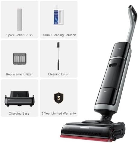 DREAME H15 Pro Heat Wet Dry Vacuum and Mop  185 F Hot Water Floor Cleaning  0 Hair Tangle  Cordless Floor Cleaner with AI Robotic Arm  22KPa Suction  180  Lie Flat  Hot Self Cleaning  Edge to Edge