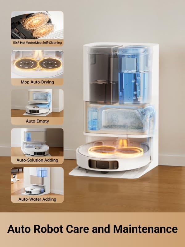 DREAME L10s Pro Ultra Heat Robot Vacuum and Mop Combo  Mop Extend  7000Pa Suction  Auto Robot Care and Maintenance  136 F Hot Water Mop Self Cleaning  Obstacle Avoidance  Ideal for Hair  Carpets